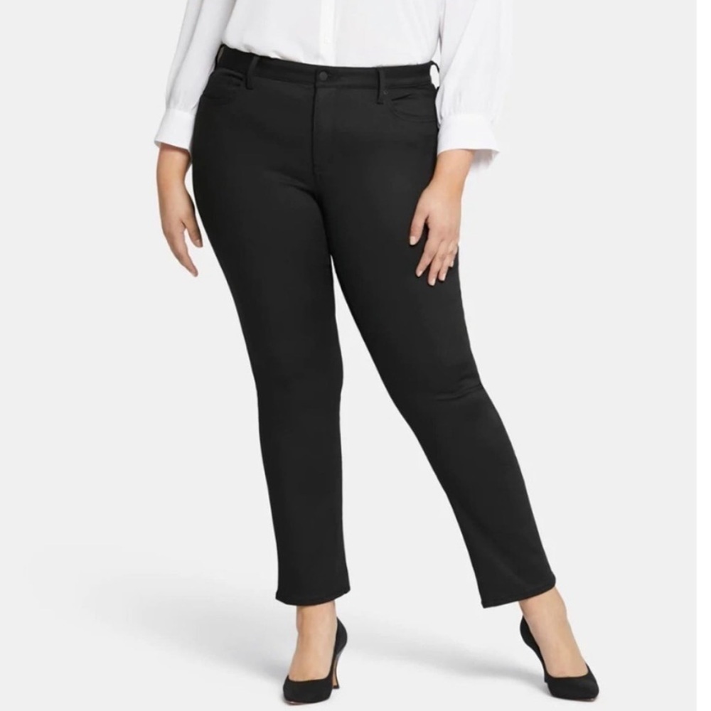 NYDJ Marilyn Straight Black Jeans Size 28WP